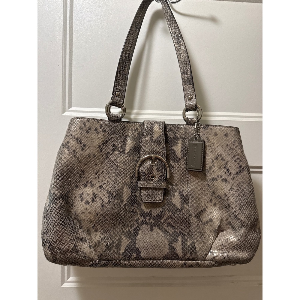 Authentic Vintage Coach Soho Snakeskin Python Leather Tote Handbag #F19679